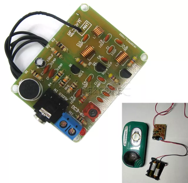 FM Wireless Microphone Suite FM Radio Transmitter DIY 1.5-9V  88-108MHz Module