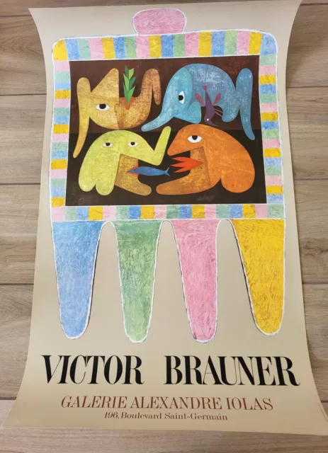 Ancienne Affiche D'art old poster Victor BRAUNER Paris Galerie Alexandra IOLAS