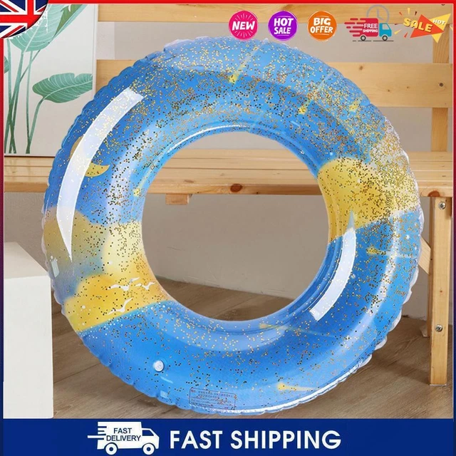 Sequin Swim Ring Thicked PVC Swimming Pool Floats Soft Sturdy for Beach Vacation