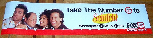 Seinfeld Vintage 4FT SUBWAY BANNER POSTER Jerry George Elaine Kramer Seinfeld Vintage 4FT SUBWAY BANNER POSTER Jerry George Elaine Kramer