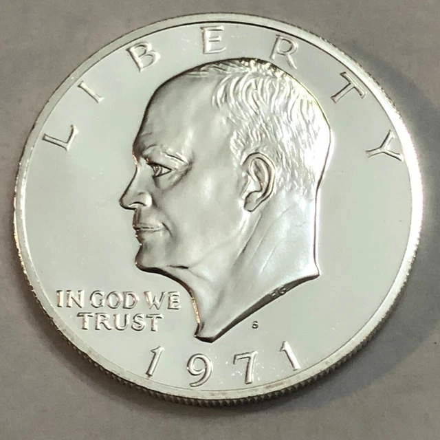 1971-S 40% silver gem proof Eisenhower IKE dollar.  #5