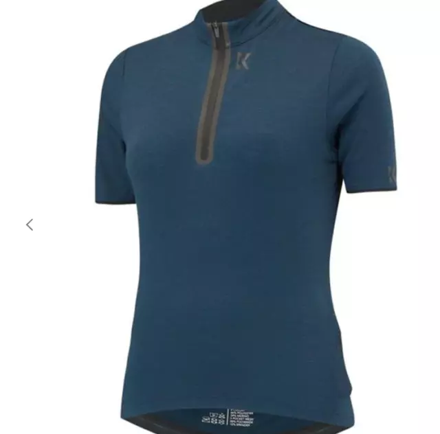 KALF Women's Terra Merino Short Sleeve Jersey Navy Size Small *REF126