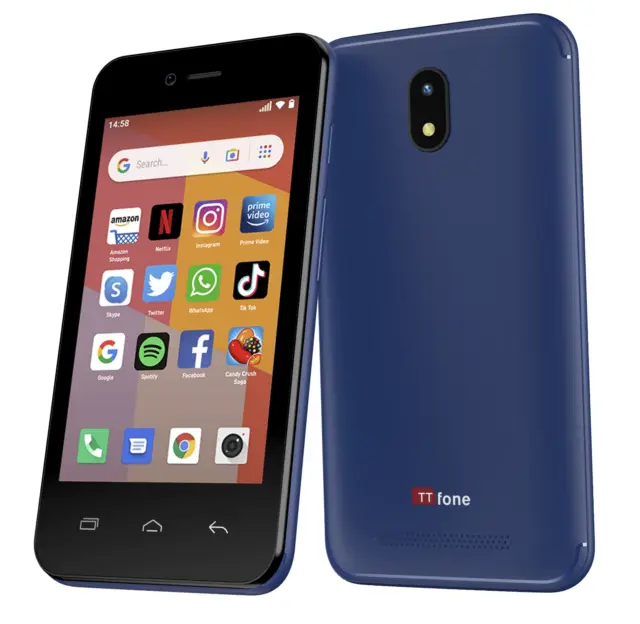 14day - TTfone TT20 Smart 3G Mobile Phone Android GO - 8GB - Dual Sim - Blue