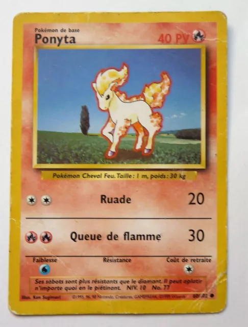 Carte Pokémon France  Ponyta 60/102  EDITION 2 - 1995-96,98  Set de Base