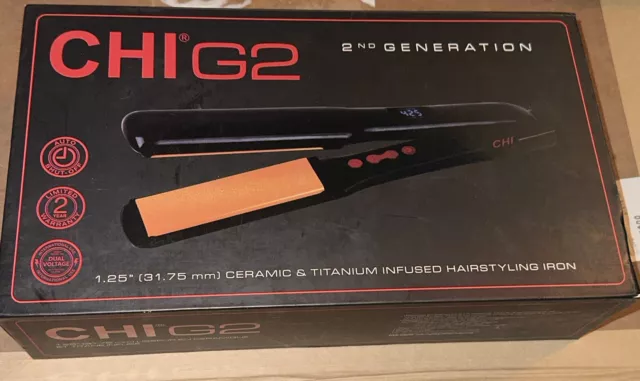 CHI G2 2nd Generation Black 1.25" Ceramic And Titanium Infused Hairstyling Iron