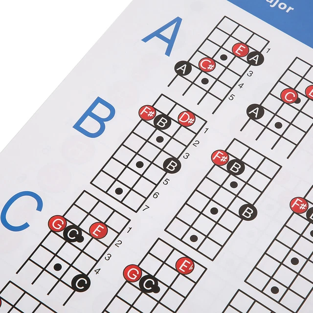 Table D'Accords Guitare Basse - Guide Pratique Résistant Pour Débutants, Idéal Cours De Musique