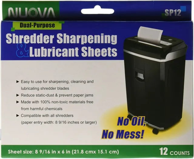 Nuova SP12 Shredder Sharpening & Lubricant Sheets, 12 Count 3