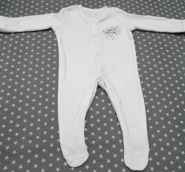 Unisex Baby Girls Boys Shower Me With Love Babygrow Newborn George Sleepsuit