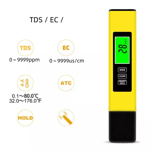 Wasserqualität Teststift 0-9990 Ppm 5 S Messung Automatisch Zu Hause Trinken