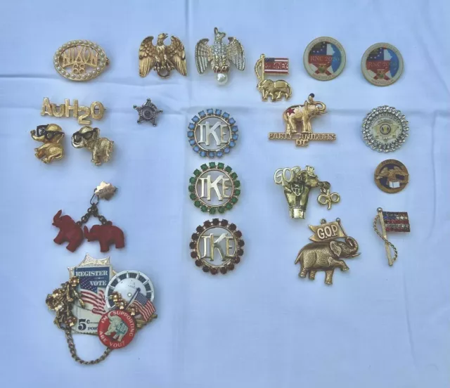 LOT - TWENTY  ONE!!!  Republican GOP Political BROOCHES and pins