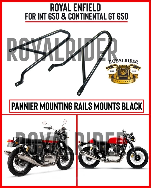 Black Soft Pannier Rails Pair – Fits Royal Enfield Interceptor & GT 650 (Left & Right)