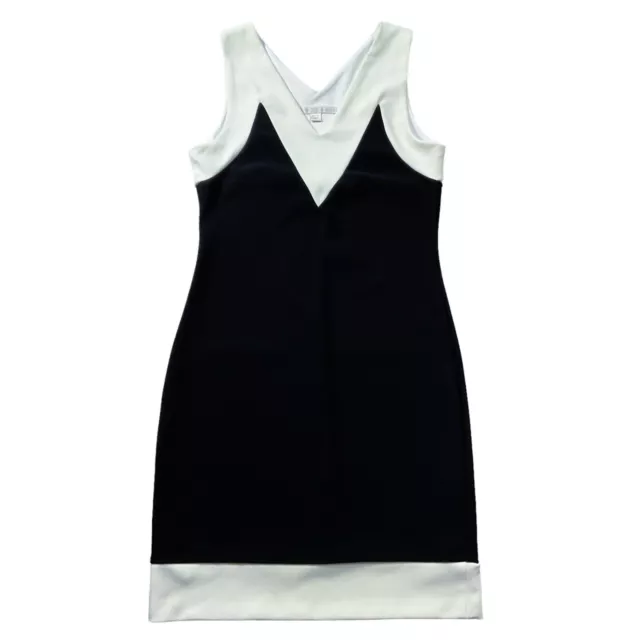 Boston Proper Womens Dress size XS Black Cream Sheath Stretch Knit Evening Wear