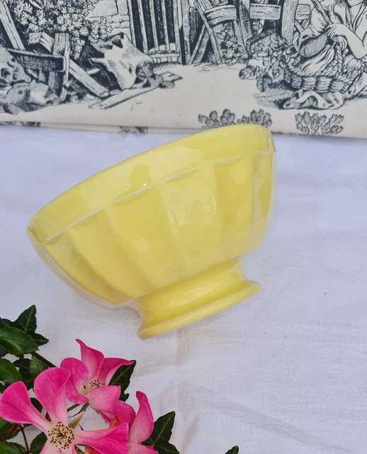 Ancien Bol A Facettes Jaune Gien Digoin Sarreguemines...vintage