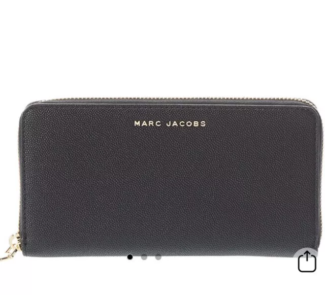 Marc Jacobs Standard Leather Continental Wallet  Black New