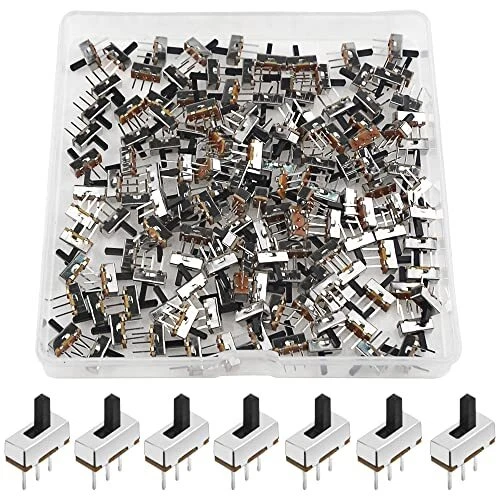 WMYCONGCONG 150 PCS 3 Pin 2 Position 1P2T SPDT Vertical Micro Slide Switch 0.5A