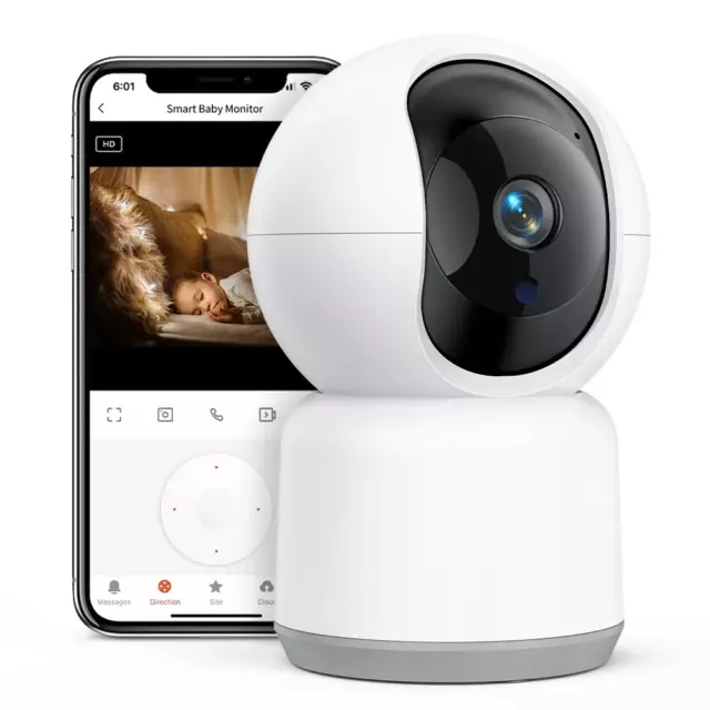 Baby Monitor, 360° Wireless 5G Smart Video Baby Camera W/ Tuya APP, 3MP HD Home 2