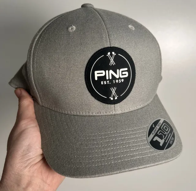 Ping 110 One Ten Flexfit Tech Yupoong Golf Hat Cap Adjustable Snapback Gray