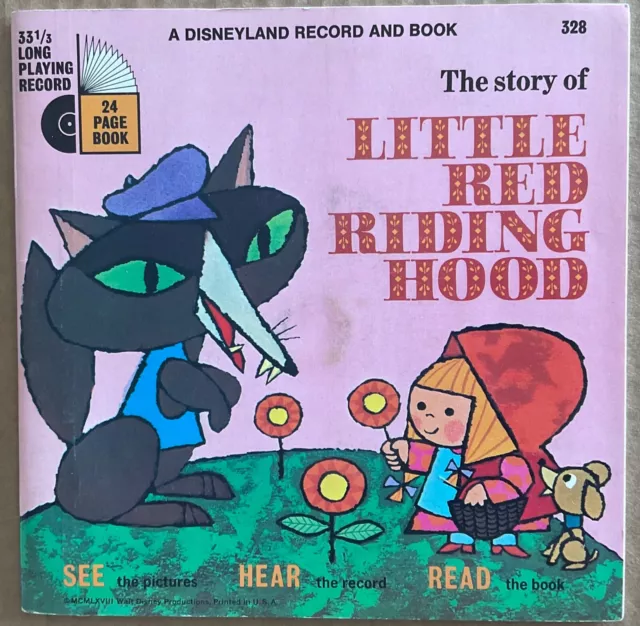 Walt Disney Story of LITTLE RED RIDING HOOD Disneyland Record and Book 328 Mint-