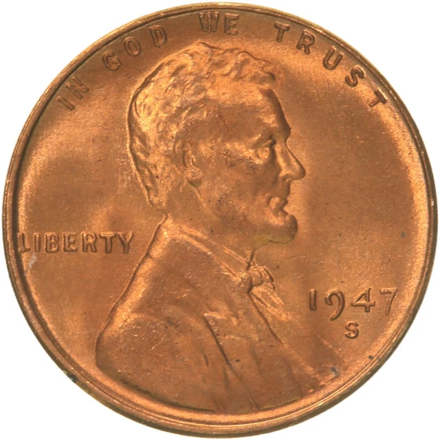1947 S Lincoln Wheat Cent Choice BU Penny US Coin