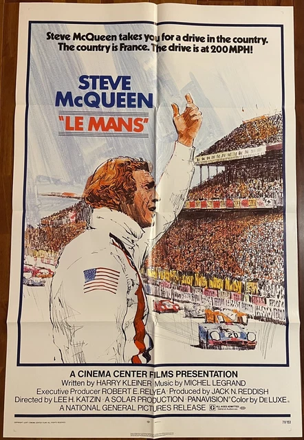 Le mans / steve mc queen / us 1 sheet / Poster / Affiche / Original / 27x41 / Vg
