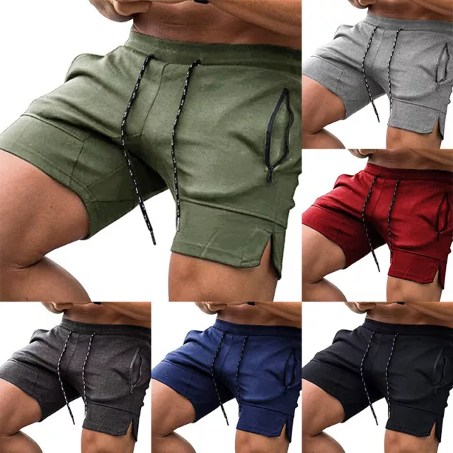 UK Herren Sommer Strand Shorts Gummibund Kordelzug Reißverschluss Locker Hose Aa