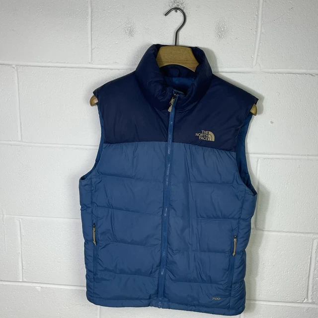 The North Face Gilet Uomo Piccola Giacca Tampone Blu 700 Piuma d'Oca Piuma d'Oca Nuptse