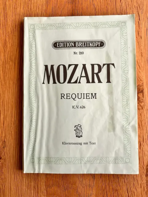 Klaviernoten Mozart Requiem KV 626 Edition Breitkopf Nr. 210