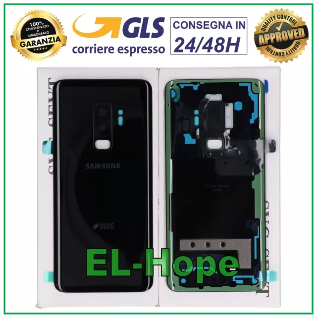 Vetro Posteriore Batteria Originale Samsung Galaxy S9 Plus Sm-G965 Fn Case Nero