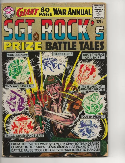 Sgt Rock's Prize Battle Tales War Annual #1 Vg 1964 Early Silver Age Dc Comic