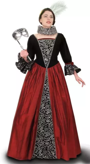 Commedia Dell'arte Gown Medieval Renaissance LARP Role Play Costume Womens P24