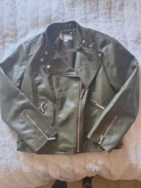 Michael Kors Biker Jacket. Olive Green. 16