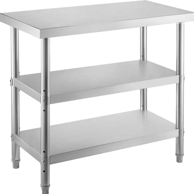 NEW 24"x14" Stainless Steel Work Table 2 Shelves Commercial Kitchen Food Prep.