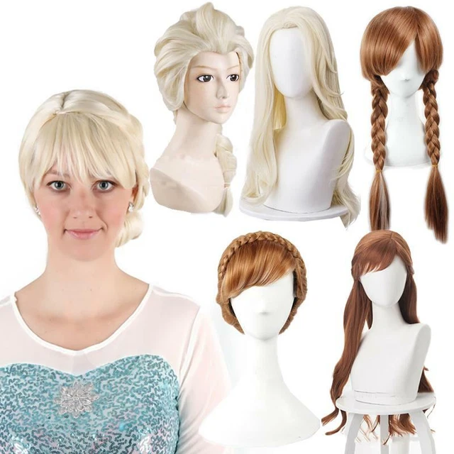 Frozen 2 Cosplay Elsa Snow Anna Wig Women Hairpiece Halloween Party Accessories