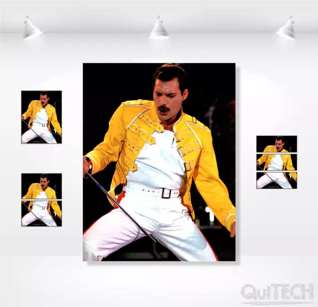 Freddie Mercury - 8 - Quadro stampa su Tela Pelle Canvas Dipinto Arte Moderna