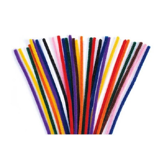 Lote de 48 tallos artesanales de chenilla de 12" limpiadores de tuberías proyecto escolar elige color