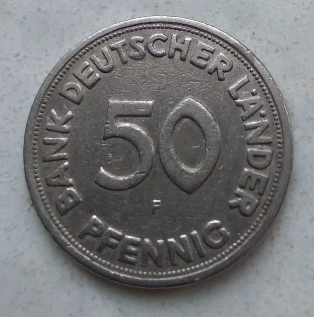 50 Pfennig Bank deutscher Länder 1949 F