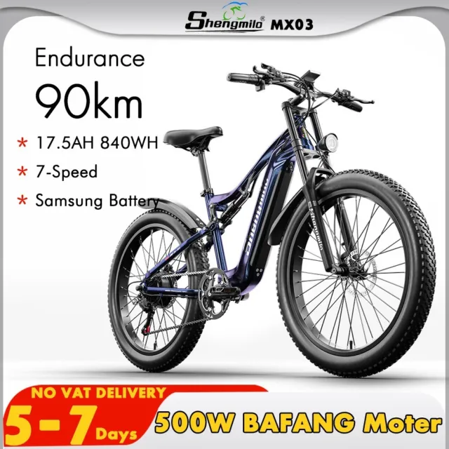 Bici Elettrica 26" Mountain Bike 1000W 48V Bafang Ebike Sospensione completa MTB