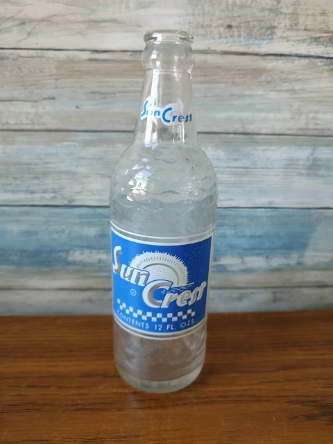Vintage Suncrest Duraglass Pop Bottle Iridescent Glass 10 Fluid Ounces