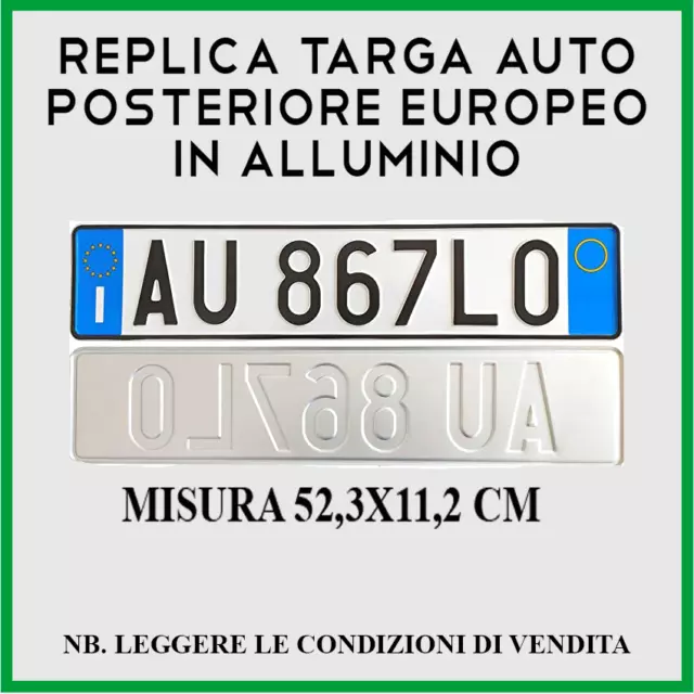 REPLICA TARGA AUTO RILIEVO ART.102 /POSTERIORE GUarda foto e feed2 EUR  47,99 - PicClick IT