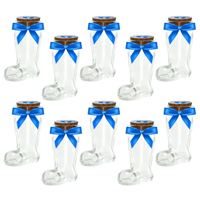 12 Pcs Baby Girl Party Shower Mini Glass Bottles Boy Gender Reveal Party Gifts
