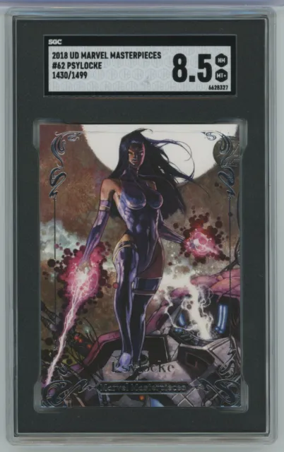 2018 Upper Deck Marvel Masterpieces Level 2 /1499 Psylocke #62 SGC 8.5!