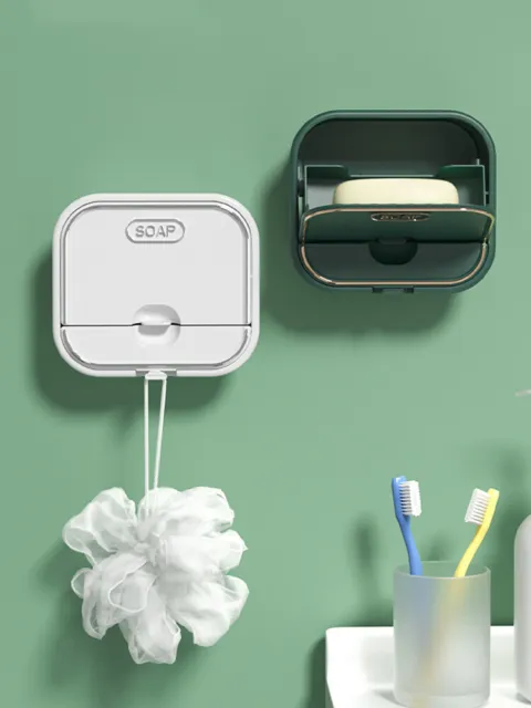 Laundry Soap Box Drain Soap Storage Hole-free Wall-mounted Drawer Soap Dish Rack