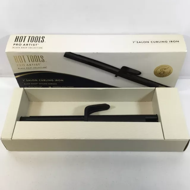 Hot Tools Pro Artist HT1124BG Black 1 Inch Dual Voltage Salon Curling Iron