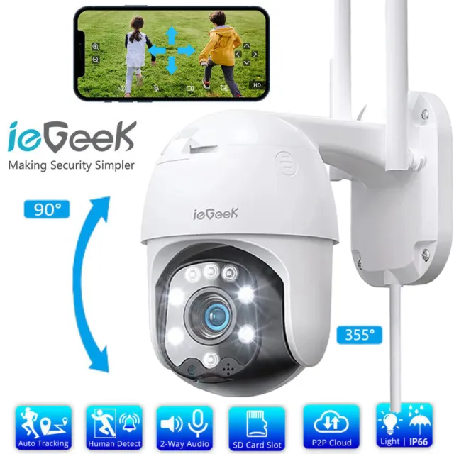 ieGeek 1080P IP Camera Wireless WIFI Outdoor CCTV 360° PTZ Home Security IR Cam