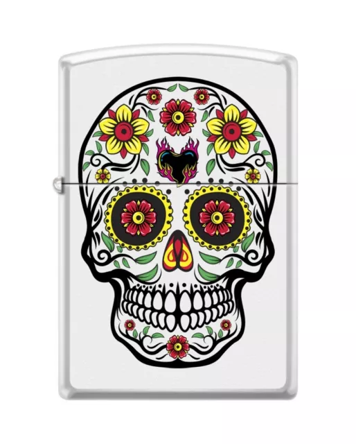 Zippo 55197 sugar skull flower heart dios de los muertos day of the dead Lighter