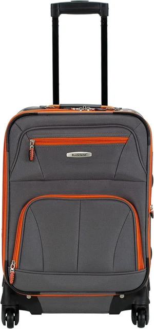Rockland Pasadena Softside Spinner Wheel Luggage, Carry-On 20-Inch, Charcoal
