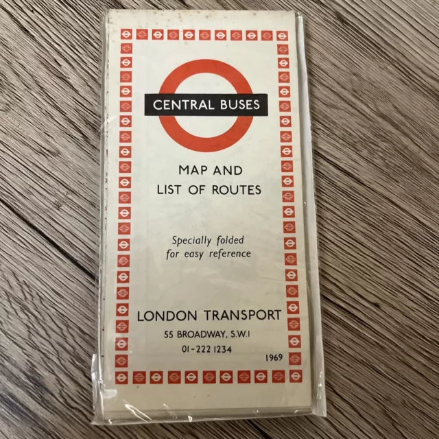 London Transport Central Buses - Map and List of Routes 1969