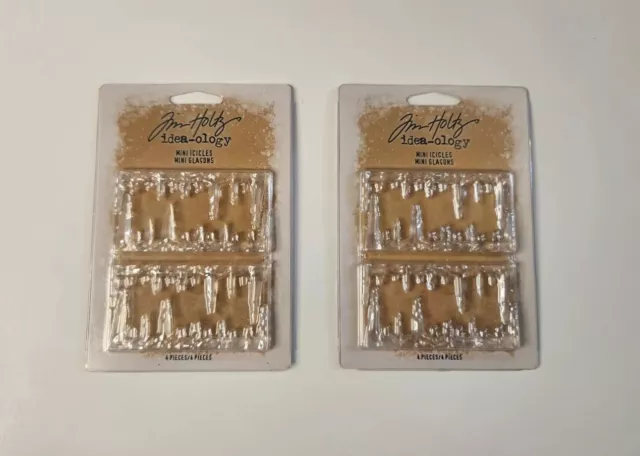 Juego de 2 - 8 piezas en total - Mini carros de Navidad Idea-Ology Tim Holtz - Nuevo en caja