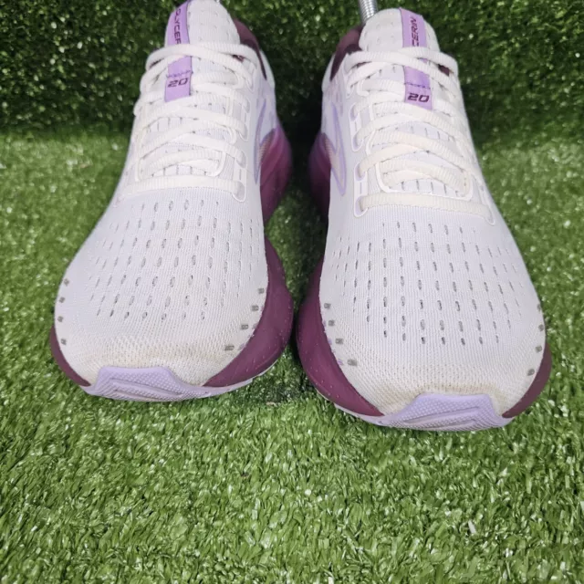 BROOKS GLYCERIN 20 White Orchid Lavender Athletic Running Shoes Womens ...