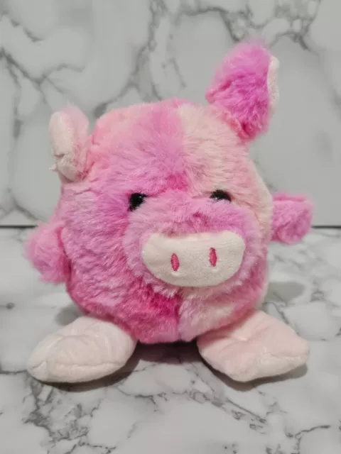 Dan Dee Round Sitting Pink Pig Baby Piglet Stuffed Animal Plush Toy